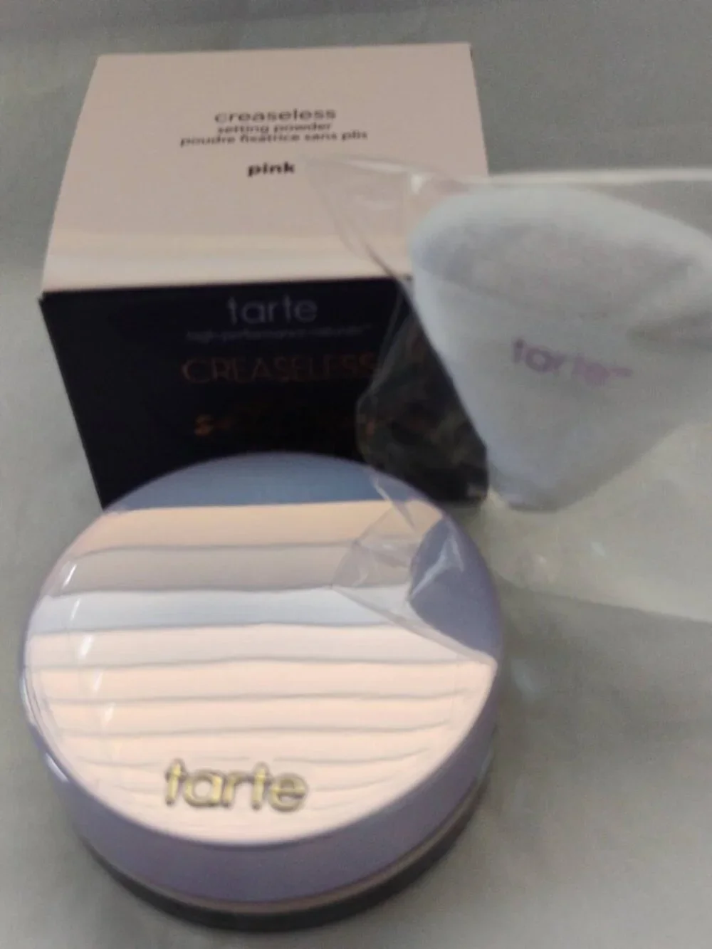 tarte Creaseless Undereye Loose Setting Powder-Travel Size -Pink- NWT